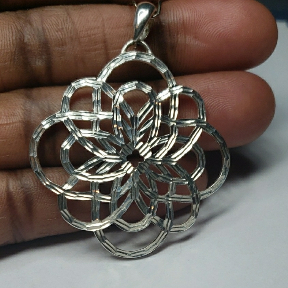 Celtic- Inspired Floral Sterling Silver Pendant